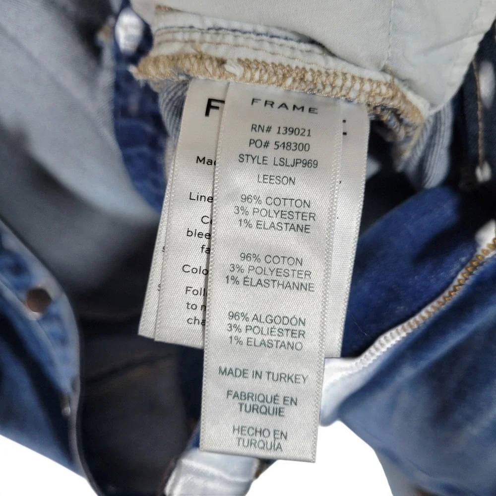 Frame Denim Sleeveless Button Front Jumpsuit XS Blue Jean Straight Leg